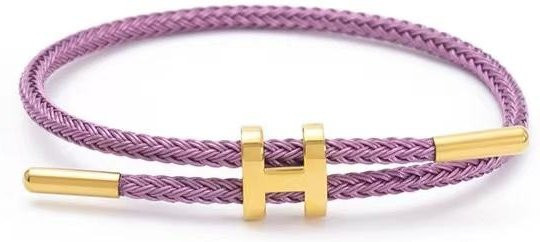 zjy8 Armband, geflochtenes Seil, Edelstahl, grau, Damen - Bild 1