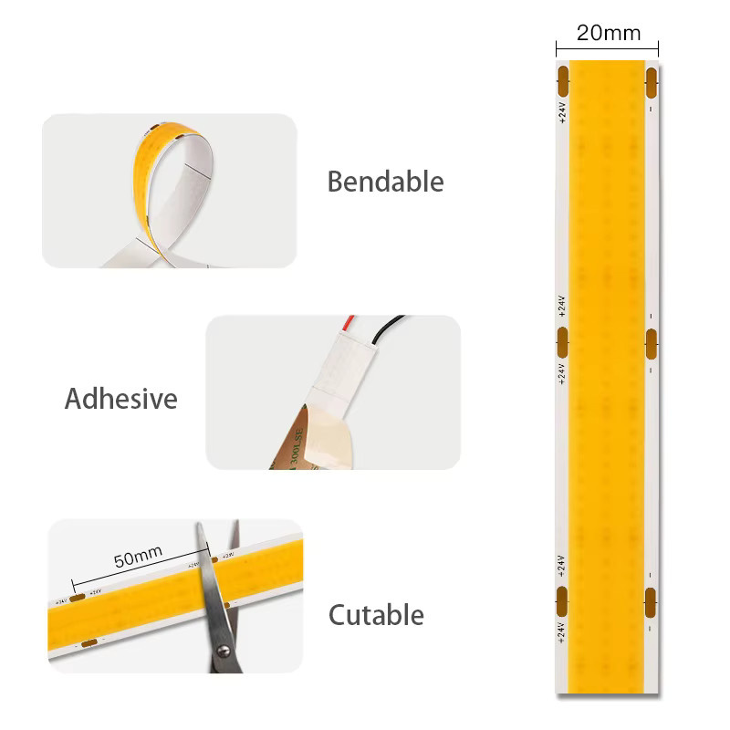 OCONA COB-LED-Streifenlicht dimmbar 24 V mit hohem CRI90 für gleichmäßige Beleuchtung - Bild 2