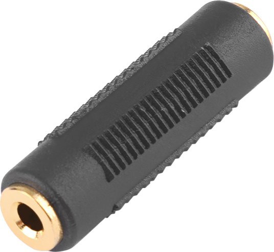 ALLOET Stereo-Audio-Koppler-Adapter 3,5-mm-Buchse auf 3,5-mm-Buchse, Schwarz - Bild 1