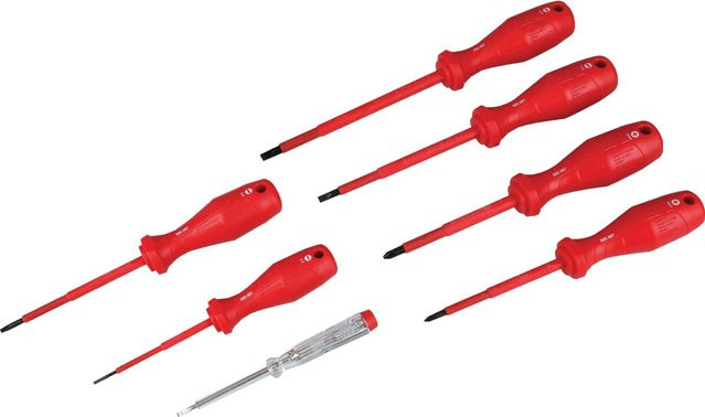 LUX-TOOLS Schraubendrehersatz VDE Comfort, 7-teilig, Rot - Bild 1