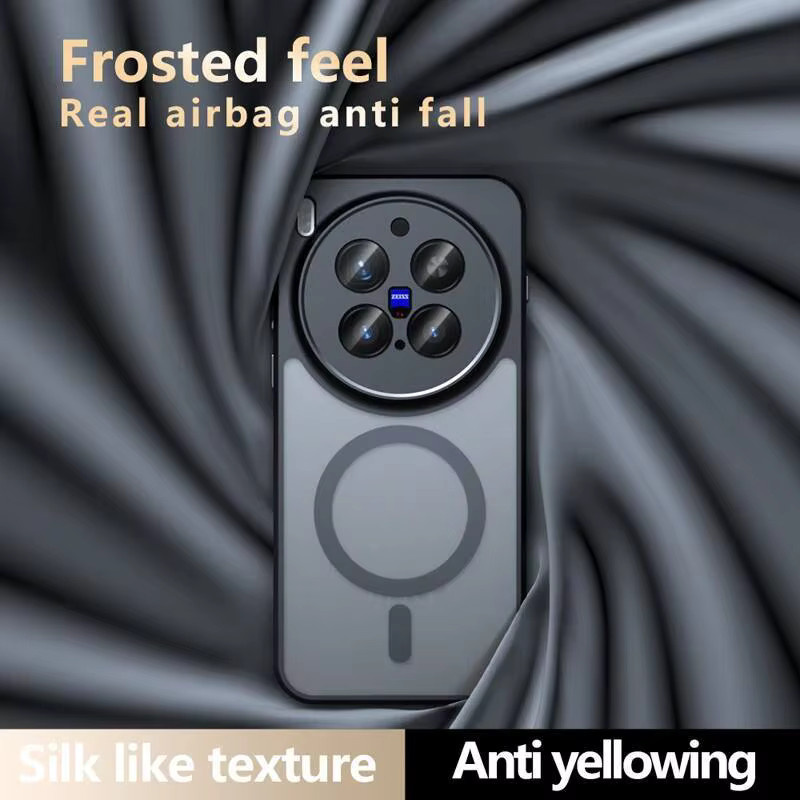 Transparente matte MagSafe Business-Hülle für Vivo X300 Pro und X300, magnetische stoßfeste Schutzhülle in Schwarz - Bild 3