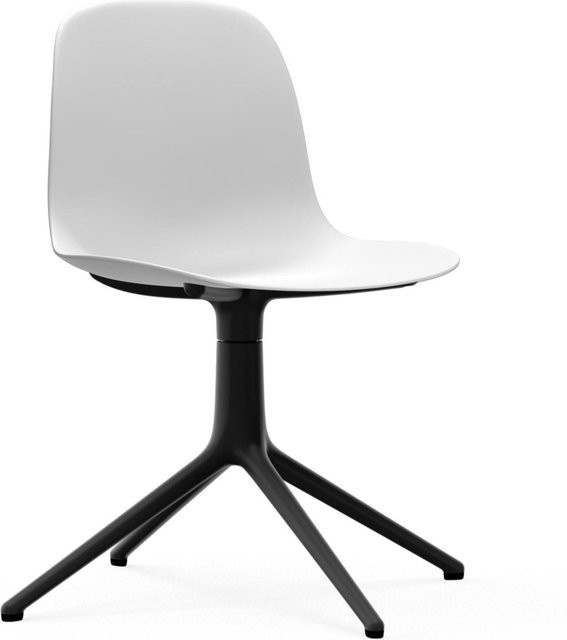 Normann Copenhagen Form Drehstuhl in Weiß mit Aluminiumgestell - Bild 1