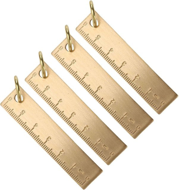CosyHome Messing Lineal Set 4 Stück, Farbe Beige/Gold, Länge: 6 cm - Bild 1