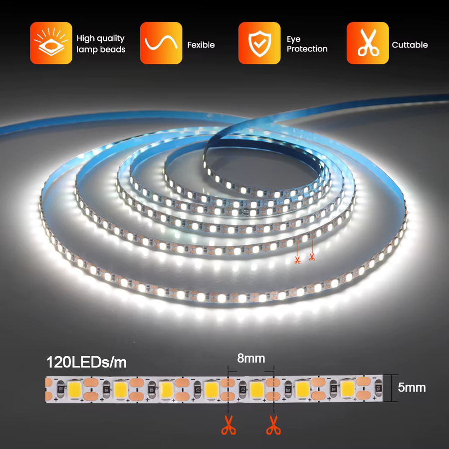 GAHADA USB LED Streifen Weiß, Flexibles SMD 2835 LED Band mit 120 LEDs/m, 5V für Küche und Schlafzimmer - Bild 3