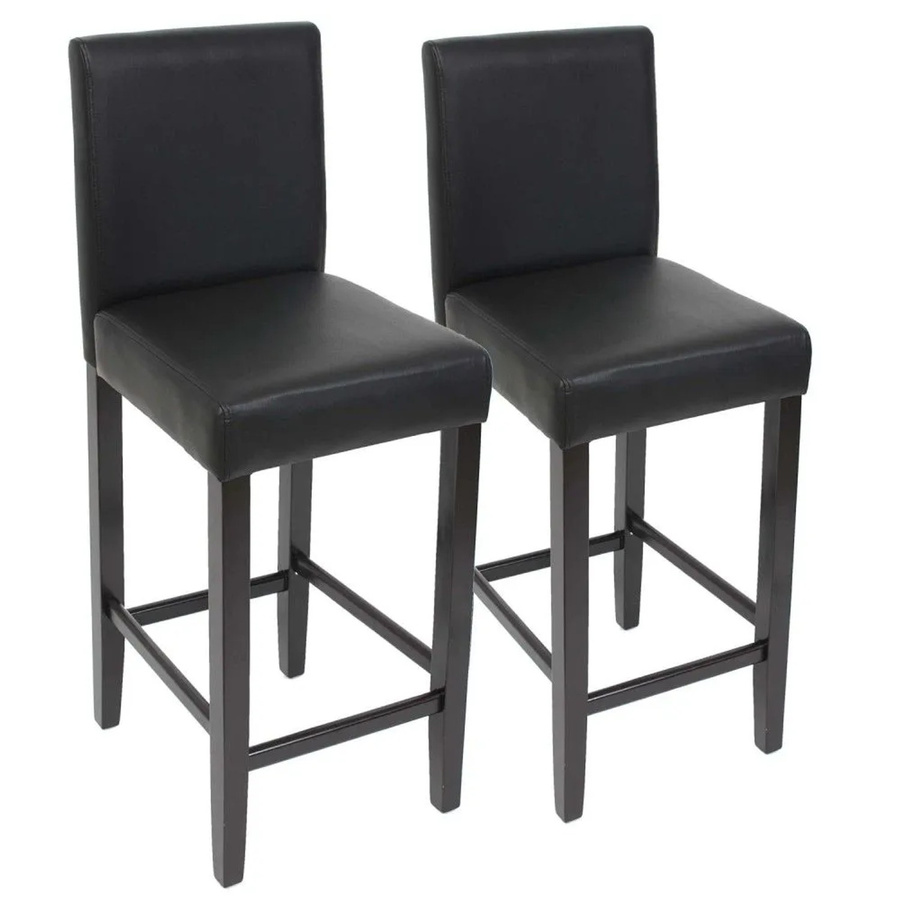 MCW Barhocker Cesena 2er-Set aus Kunstleder in Schwarz - Bild 2