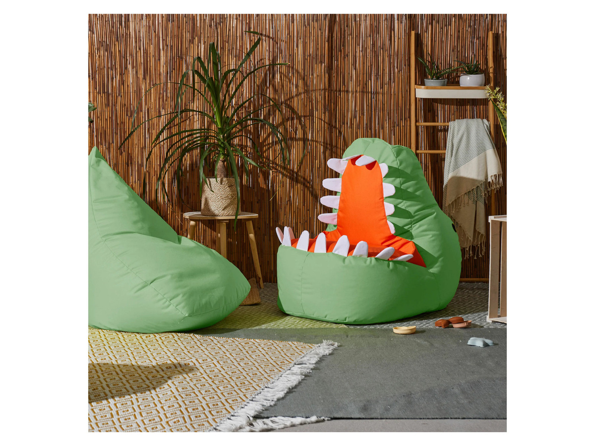 LUMALAND Kindersitzsack Animal Line Dino in Grün und Rot mit abnehmbarem Bezug - Bild 2