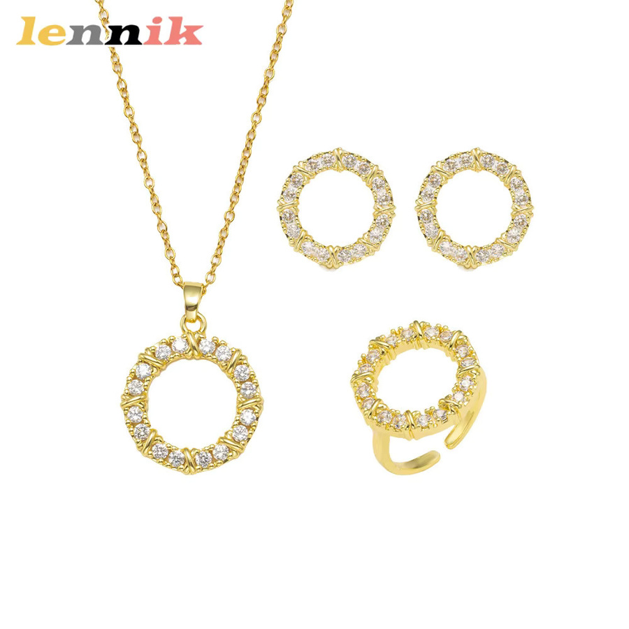 LENNIK Kreis-Set, vergoldet, Diamant, Zirkonia, Damen - Bild 2