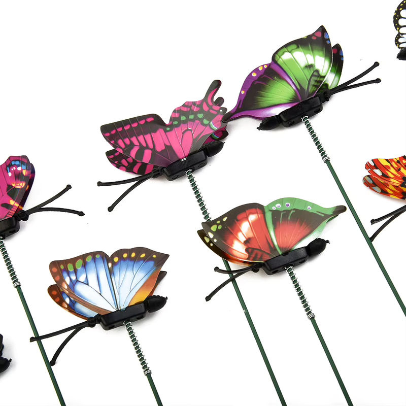 50 Stück VIBRATITE Schmetterling Steckstäbe bunte Simulations-Schmetterlinge zur Garten- und Blumentopf-Dekoration Höhe: 25 cm, Breite: 4 cm - Bild 5