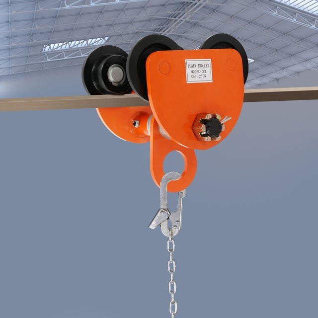 CNCEST Manueller 2T Trägerwagen Balkenwagen in Orange mit Laufrollen - Bild 1