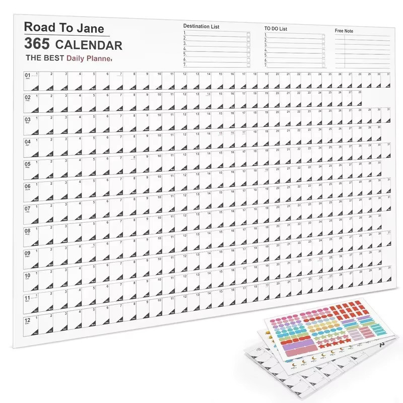 Hopk Wandkalender 2026 mit To-Do-Liste und Jahresplaner im Kawaii-Design - Bild 1