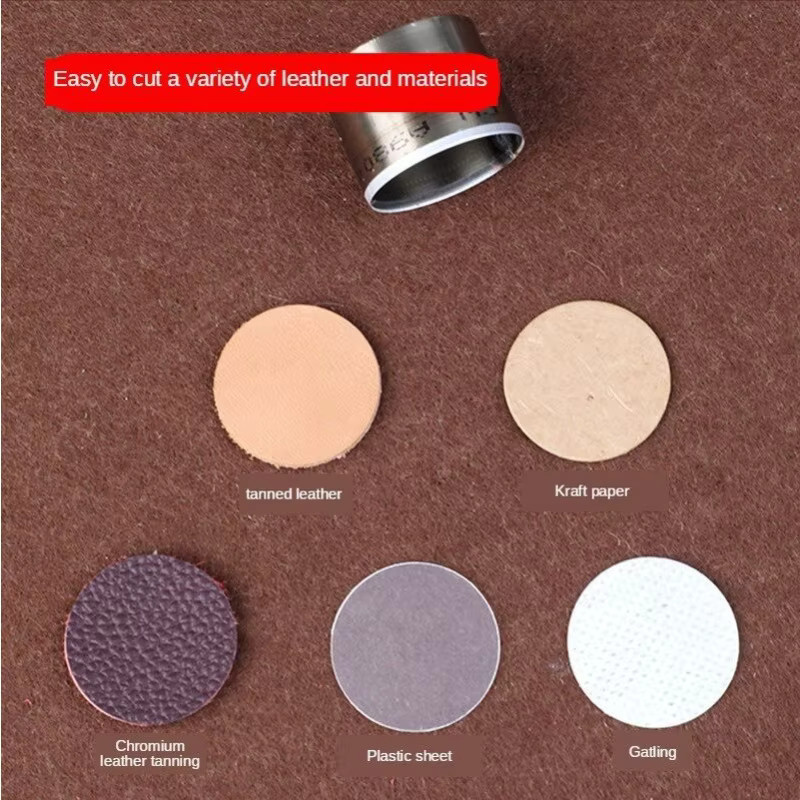 7-teiliges Set runde Lederstanzen aus Metall in Silber für Handwerk und Schneiden - Bild 3