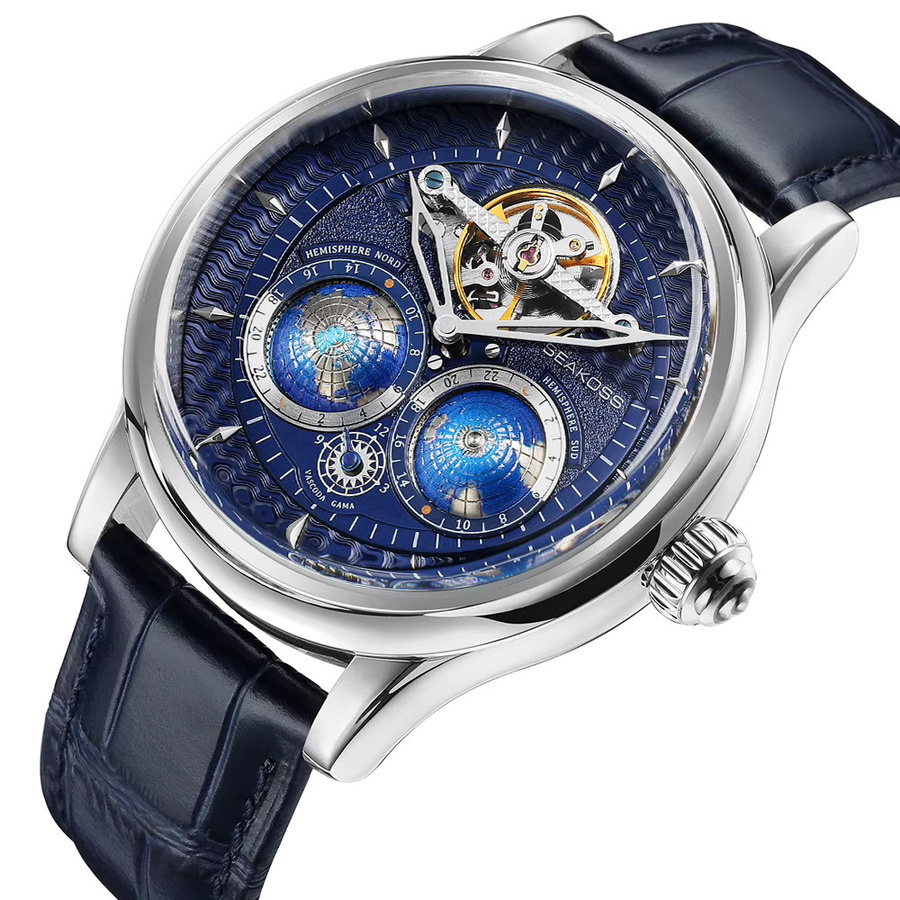 SEAKOSS Armbanduhr Automatik, Edelstahl, Blau, Herren - Bild 2