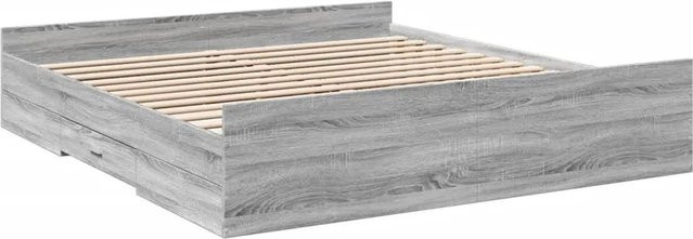 vidaXL Bettgestell mit Schubladen in Grau Sonoma aus Holzwerkstoff, B/T/H: 180 x 200 x 40 cm - Bild 1