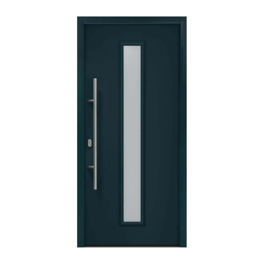 EcoStar Haustür Isopro IP 020S in Anthrazitgrau mit Glaseinsatz, B: 110 cm, H: 210 cm, DIN Links - Bild 2
