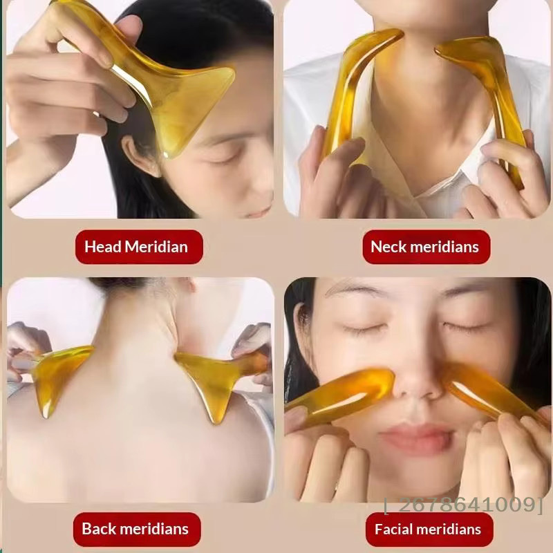 KuZHEN Gua-Sha-Gesichtsmassagegerät aus Harz, T-förmig, Unisex - Bild 5