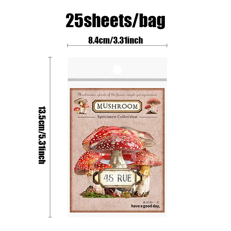 Mr. Paper Vintage Mystische Pilz-Aufkleber in Multicolour, 25 Blatt pro Packung für Scrapbooking und DIY-Dekoration - Bild 3