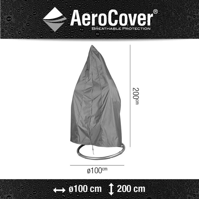 Aerocover Atmungsaktive Schutzhülle für Hängekörbe aus Ripstop-Polyester, Anthrazit, Durchmesser: 100 cm, Höhe: 200 cm - Bild 1