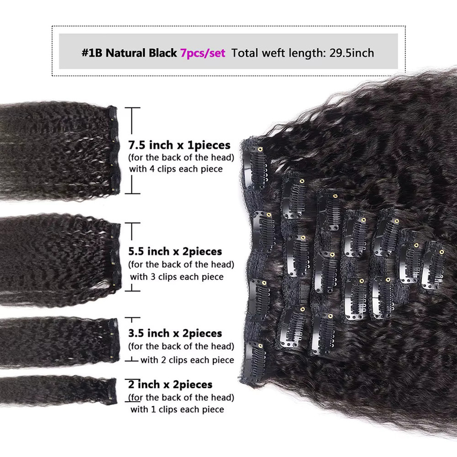 Veravicky Hair Haarverlängerungen Clip-Ins, Echthaar, Ombre, 160 g - Bild 5