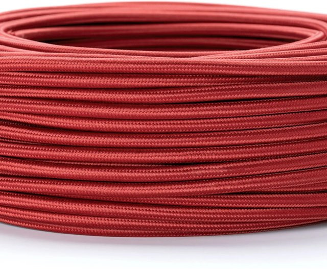 Orion Lightstyle Textilkabel 3-adrig in Bordeaux Rot als Meterware im Retro-Design - Bild 1