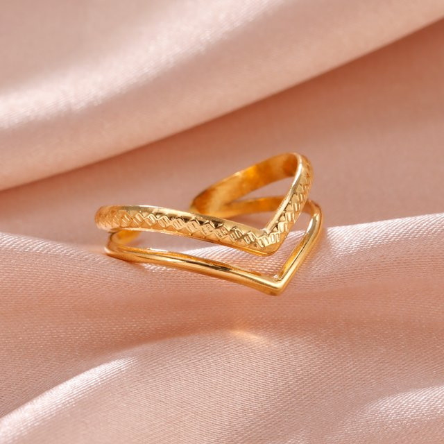Skyrim Ring, Edelstahl, Gold, Damen, Minimalistisch - Bild 1