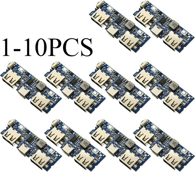 SZYTF Dual USB Boost Ladegerät Board für DIY Power Bank mit Micro-USB und USB-C Anschluss, Blau - Bild 1