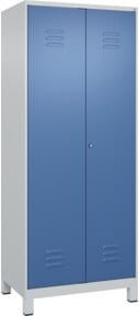 C+P Putzmittel-Spind Classic PLUS mit 2 Abteilen, Füße, Zylinderschloss, Grau/Blau, B/T/H: 80 x 50 x 195 cm - Bild 1
