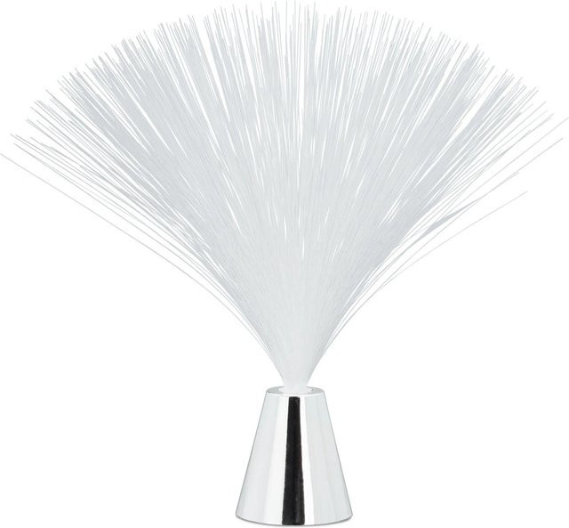 Relaxdays Glasfaserlampe aus Kunststoff mit Farbwechsel in Bunt, H x B x T: 33 x 33 x 33 cm - Bild 1