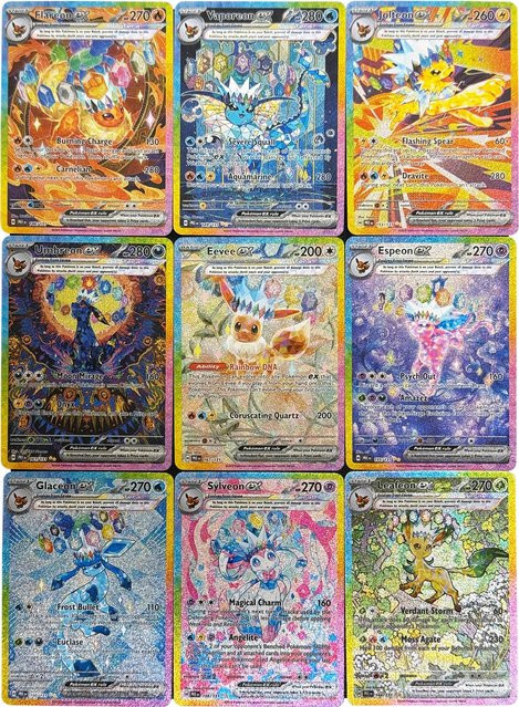 Bandai Pokémon Eeveelution Umbreon Sammelkarten, 9-teiliges Set, Englisch - Bild 1