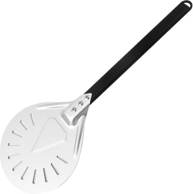 FEB.WIND Pizza-Drehspatel aus Aluminium in Silber, 7 Zoll (17,78 cm) runder Pizzaschaufel mit Metallgriff für den Pizzaofen - Bild 1
