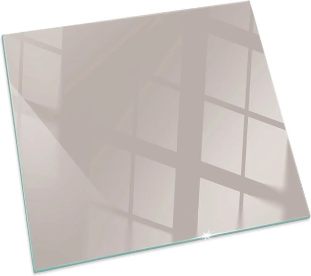 Tulup Funkenschutzplatte aus Glas für Kaminöfen, Beige, B/T: 60 x 60 cm - Bild 1