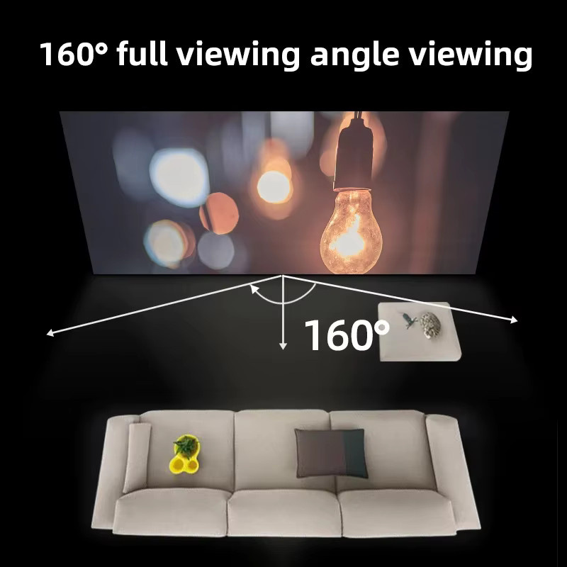 Salange Projektor-Leinwand mit weißem Gitter und Anti-Licht-Vorhang, 16:9 Format, 100 oder 130 Zoll, 4K-HD Stofftuch für Beamer in Weiß - Bild 4