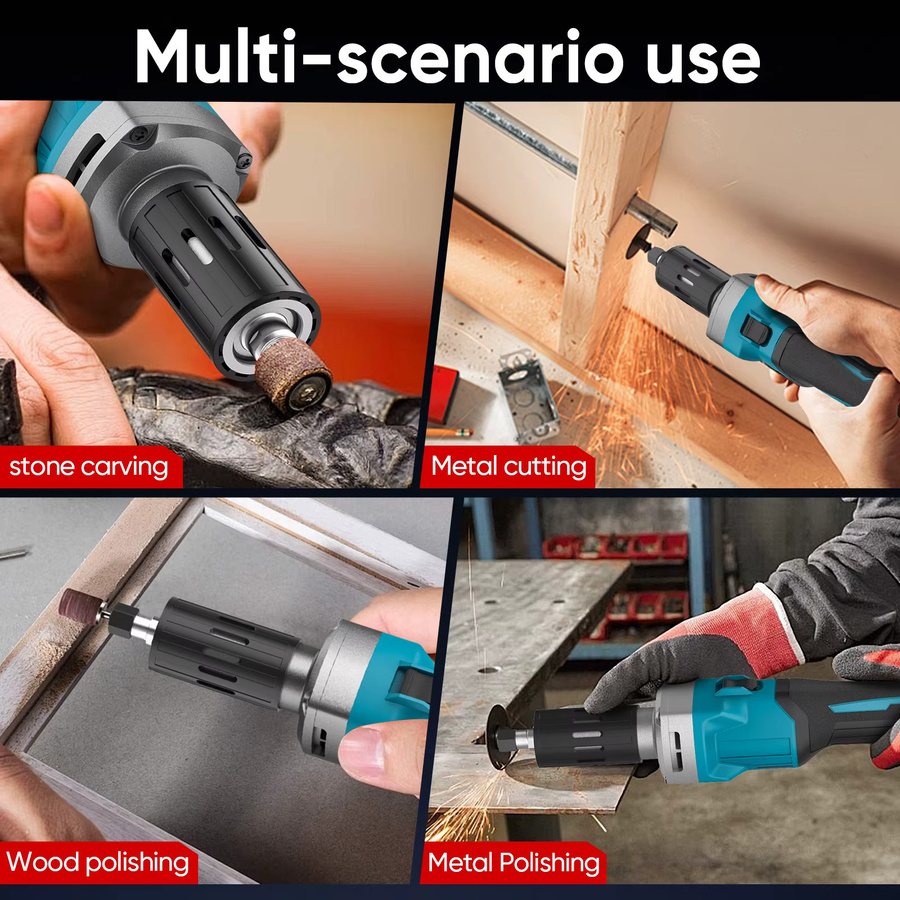 Makita kabelloser bürstenloser Stabschleifer mit 2000 W und 4 Geschwindigkeitsstufen, 35.000 U/min, passend für 18 V Akku, Blau - Bild 6