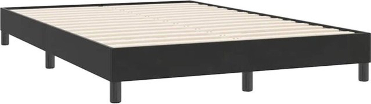 vidaxl Polsterbett aus Samt und Holzwerkstoff in Schwarz, B/T/H: 140 x 220 cm - Bild 1
