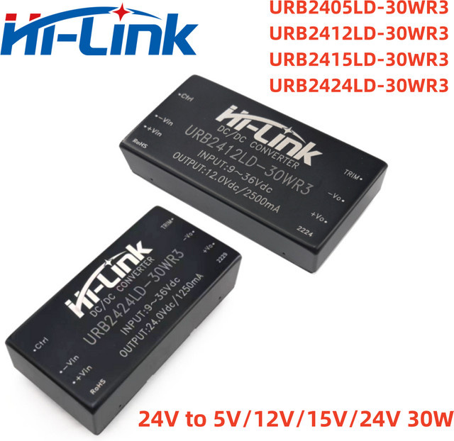 Hilink URB2405LD-30WR3 URB2412LD-30WR3 DC-DC-Stromversorgungsmodul Isolations-Leistungswandler Schwarz - Bild 1