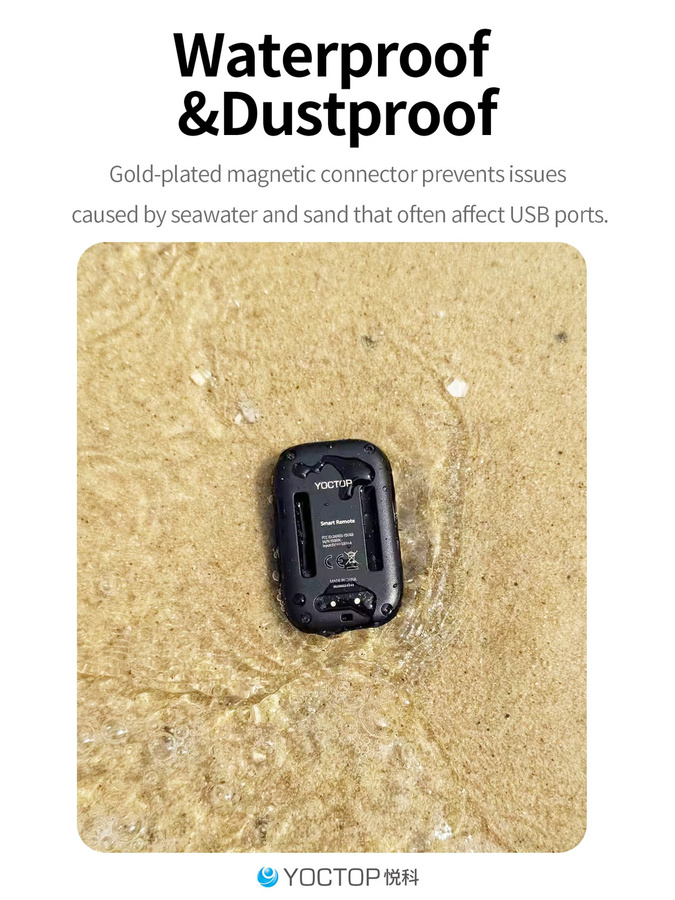 Wasserdichte Bluetooth-Fernbedienung für Insta360 Sportkameras in Schwarz, kompatibel mit Insta360 X2, X3, X4, GO3, G03S und Ace Pro - Bild 4