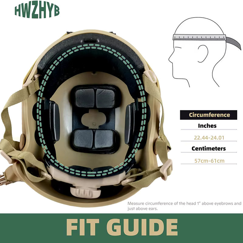 Taktischer Schutzhelm MH Helm aus ABS für Airsoft und Outdoor in Schwarz oder Beige - Bild 3