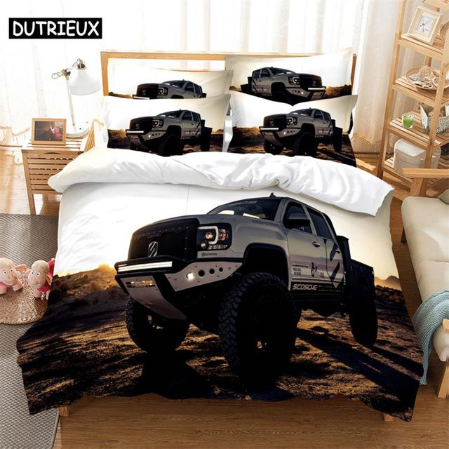 3-teiliges Autobettwäsche-Set von Binchi Outdoor Product mit Cartoon-Digitaldruck in Multicolour, Material Mikrofaser Polyester, B/H: 140 x 200 cm - Bild 1