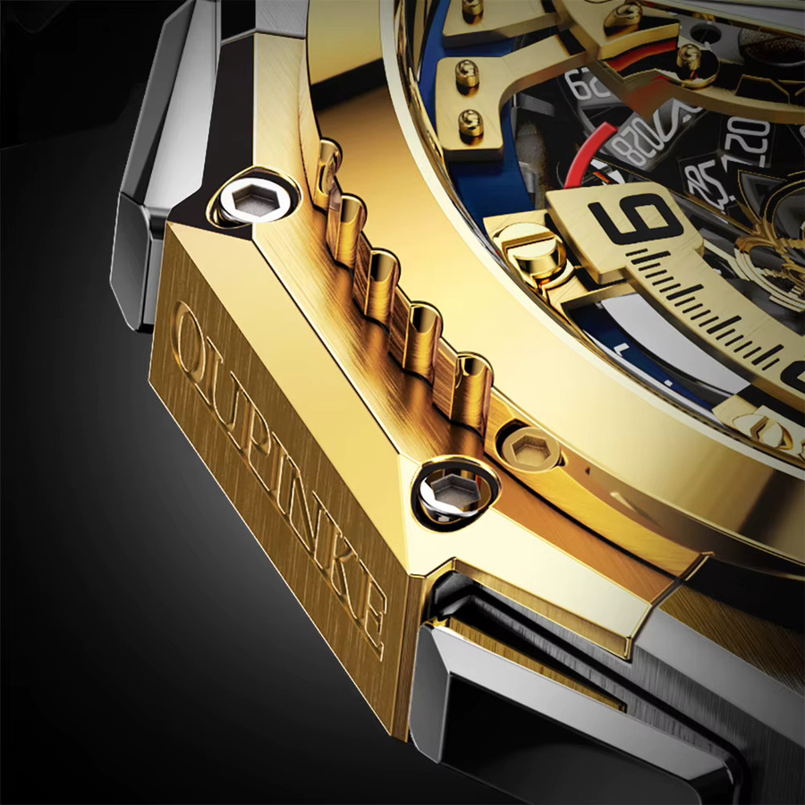 OUPINKE Armbanduhr Skelett, Automatik, Edelstahl, Herren - Bild 4