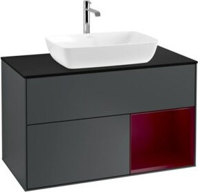 V&B Waschtischunterschrank Finion 100 in Mattblau lackiert, B/T/H: 100 x 50,1 x 50,1 cm - Bild 1