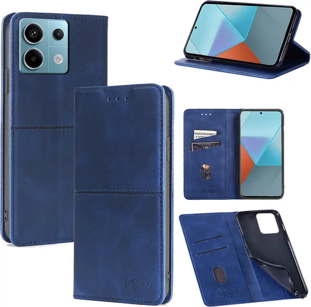 Magnetische Lederhülle für Xiaomi Redmi Note 12 13 11 10 Pro Plus Max Lite Speed Turbo 12R 11A 13C in Schwarz und Blau - Bild 1