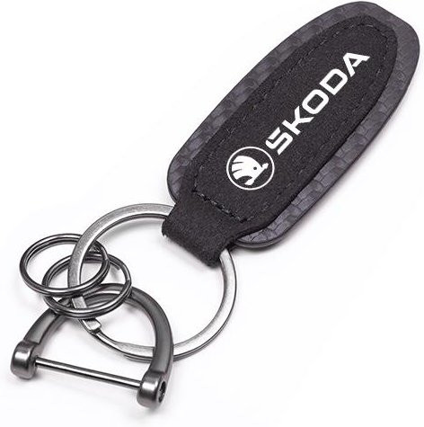 Skoda Schlüsselanhänger Wildleder Leder, black, Unisex - Bild 1