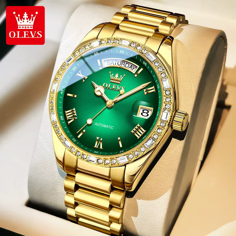OLEVS Armbanduhr, Automatik, Edelstahl, Diamant, Herren - Bild 2