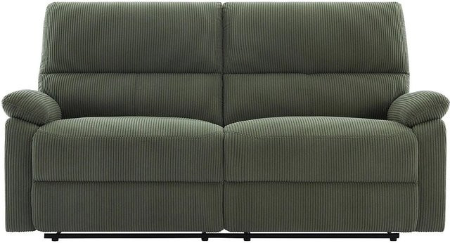 Vente-unique Relaxsofa Lunano in Grün mit Samtstoff und elektrischer Sitzverstellung - Bild 1