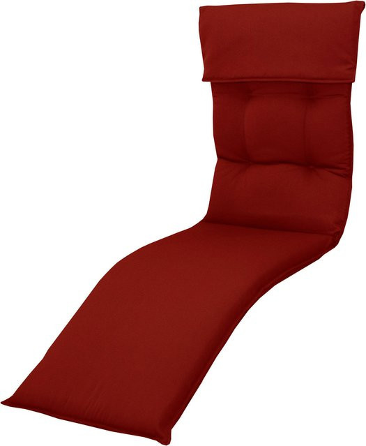 Doppler Relax Style Relaxsesselauflage aus Dralon in Rot, B/T/H: 175 x 45,5 x 7 cm - Bild 1