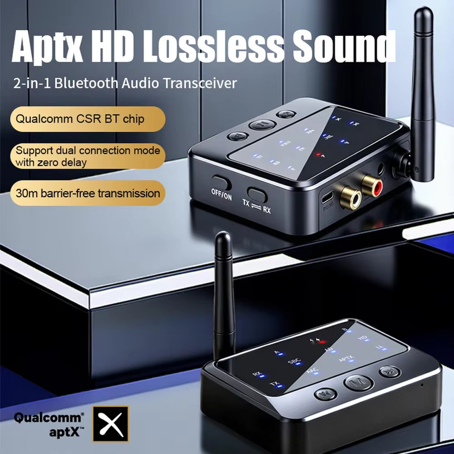 KEBIDU Bluetooth 6.0 Empfänger und Sender 2-in-1 Audio-Adapter mit AptX-Adaptive, AD, HD, LL und AAC/SBC in Schwarz - Bild 3