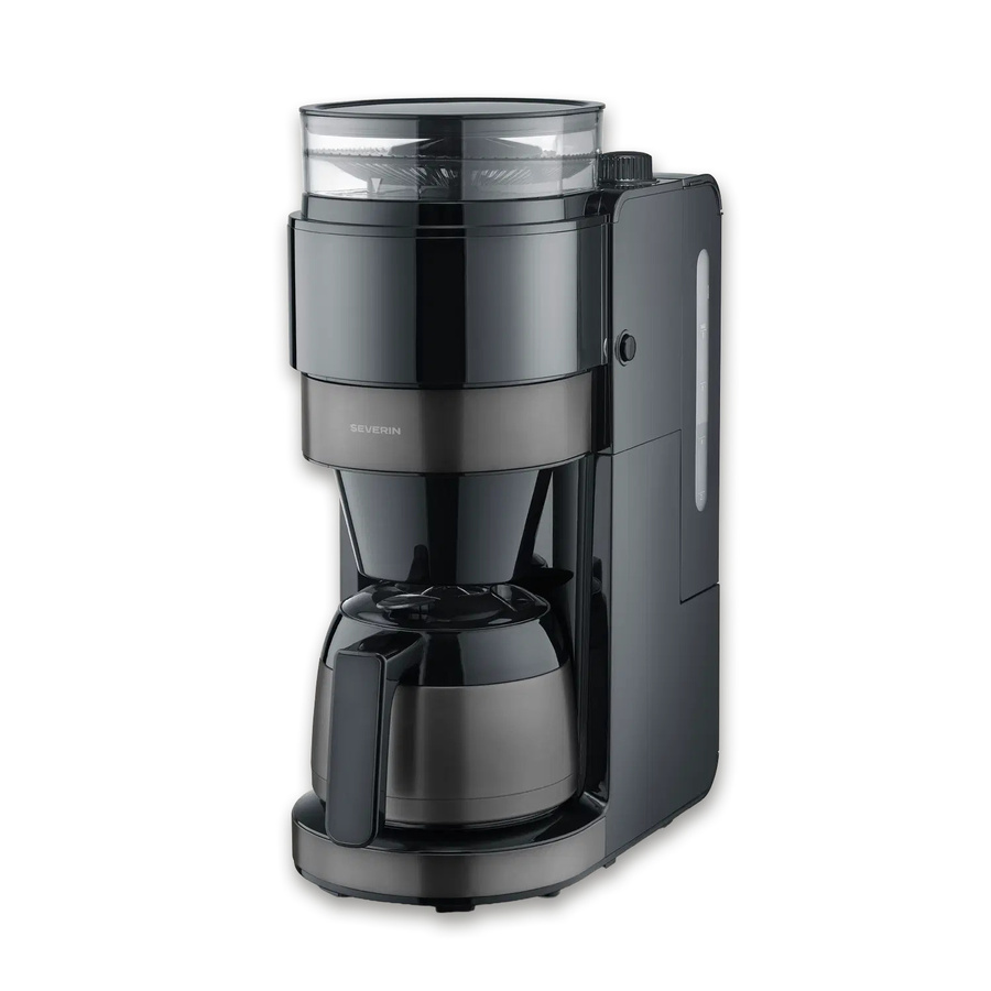 Severin AromaOne KA 4831 Filterkaffeemaschine mit Mahlwerk und Thermokanne in Schwarz/Silber mit Timer und 1 l Wassertank - Bild 3