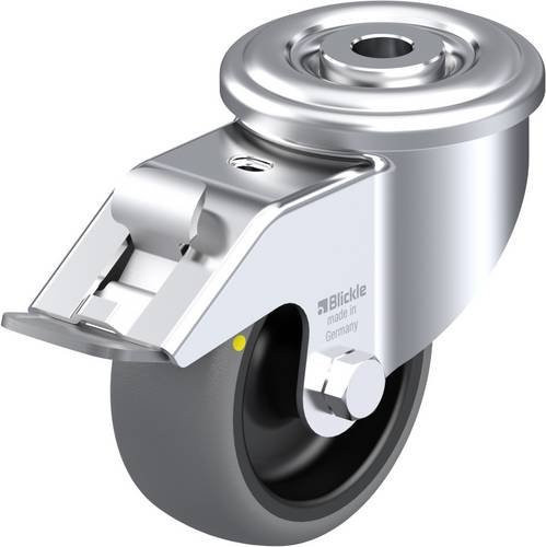 Blickle Lenkrolle LER-TPA 80G-FI-ELS mit Feststeller, Rad-Durchmesser: 80 mm, Tragfähigkeit: 65 kg, Farbe: Grau/Schwarz/Silber - Bild 1