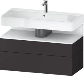 Duravit Waschtischunterschrank Qatego Wandmontage in Weiß Matt mit 1 Tür und 1 Auszug B/T/H: 99 x 47 x 59 cm - Bild 1
