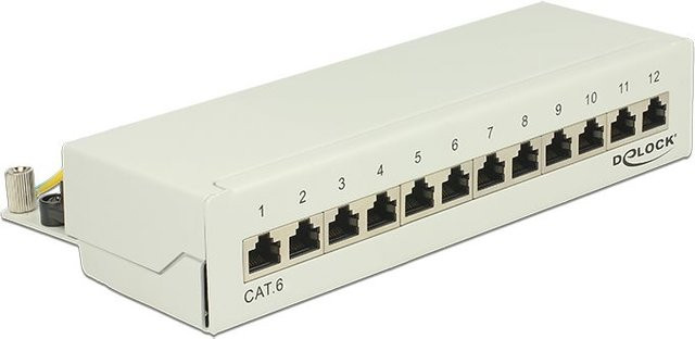 Delock Desktop Patchpanel 12 Port Cat.6 in Grau (87292) - Bild 1