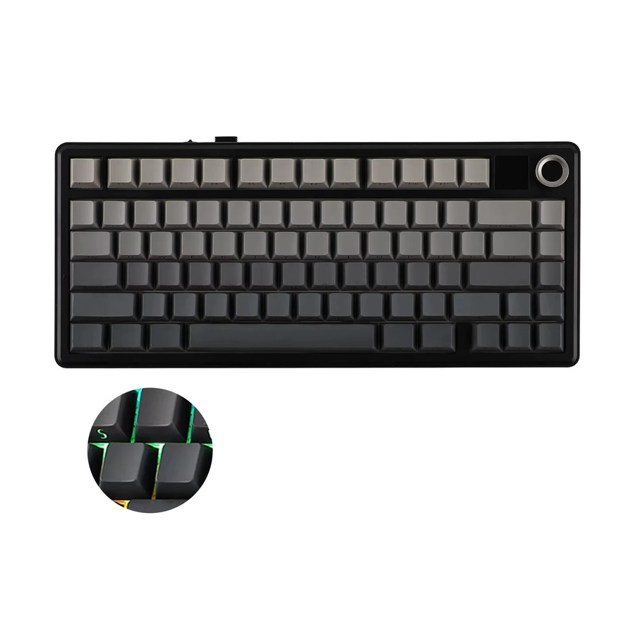 EPOMAKER X AULA F75 MAX Mechanische Tastatur mit 75 % ANSI-Layout, kabellos via Bluetooth oder 2,4 GHz sowie kabelgebunden, mit TFT-Bildschirm und Drehknopf, Pink/Weiß - Bild 6
